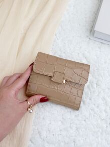 鳄鱼压纹零钱包 小号双折超薄女士钱包 迷你 薄 轻便 多层 便携式 身份证 信用卡 简约 时尚 现代商务 周年纪念 情人节 生日礼物 情侣礼物 女孩礼物 女士礼物 女包 学校用品 宿舍礼物 返校礼物 女士钱包 钱包 小钱包 - 卡其色 - 查看 2