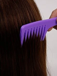 Wide Tooth Pocket Comb 1PC - Mini Detangler Comb For Curly Hair & Wet Hair, Travel Size Hair Brush, Must Have Purse Accessory For Women - Purple - View 7