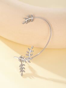 Bông tai hợp kim kẽm quyến rũ Rhinestone Lá trang trí bông tai cho phụ nữ cho bữa tiệc - Bạc - Xem 6