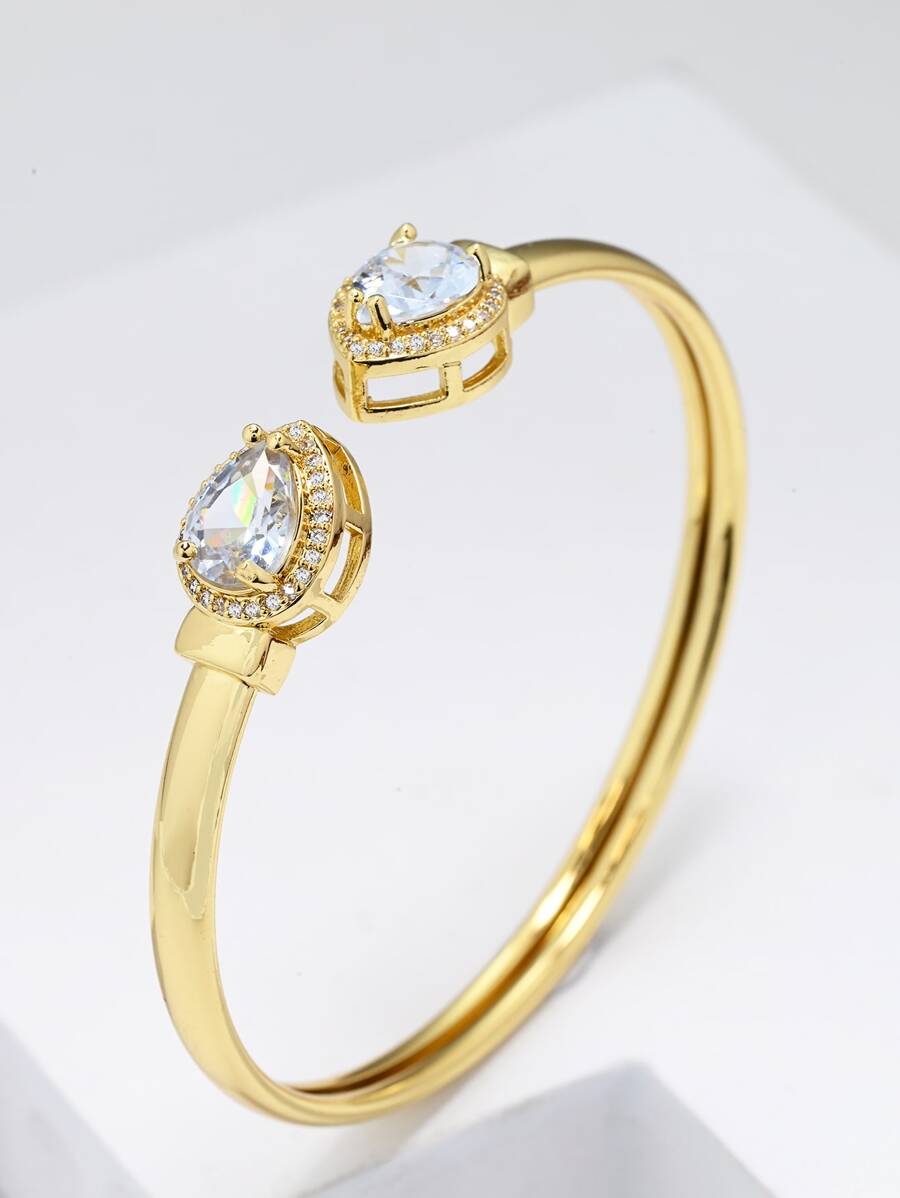 KKCOLA 1入夏季幾何氧化鋯女手鍊,適用於派對、度假和海灘,是節日、派對和聚會的完美禮物 - 金黃色 - 查看 1