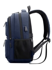 Waterproof,Portable Minimalist Large Capacity Backpack - Navy Blue - View 3