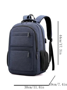 Waterproof,Portable Minimalist Large Capacity Backpack - Navy Blue - View 6