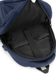 Waterproof,Portable Minimalist Large Capacity Backpack - Navy Blue - View 7