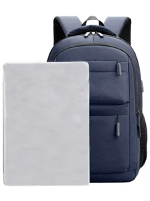 Waterproof,Portable Minimalist Large Capacity Backpack - Navy Blue - View 8