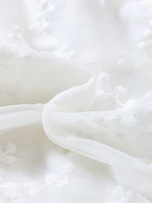 Baby Girl Floral Embroidery Cami Romper & Accessory Headband - White - View 7