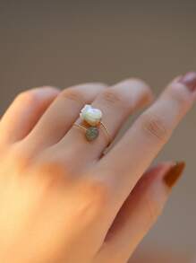 Vòng bọc trang trí hạt & hoa - Bạc - Xem 1