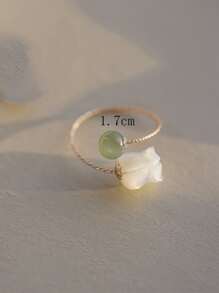 Vòng bọc trang trí hạt & hoa - Bạc - Xem 3