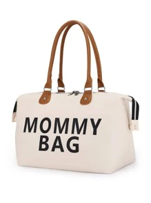3pcs Letter Graphic Diaper Bag