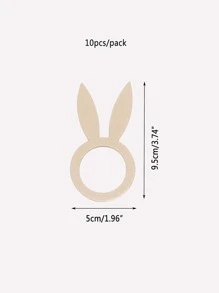 10 piezas con oreja de conejo Servilleta simple madera Servilletero Anillo para cocina