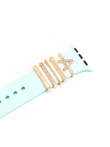 Gói 5 vòng dây đeo trang trí bằng chữ cái và kim cương giả - Hoa hồng vàng - Xem 4