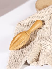 1pc Wooden Manual Squeeze Juicer, Multifunction Hand Press Lemon Squeezer For Fresh Fruit Juice - Khaki - View 4