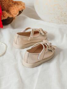 女孩透氣蝴蝶結裝飾平底鞋魅力四射戶外瑪麗珍平底鞋 - 金色 - 查看 2