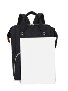 時尚大容量媽媽袋/尿布袋 - 黑色 - 查看 3