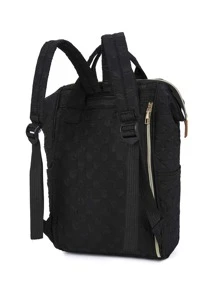 時尚大容量媽媽袋/尿布袋 - 黑色 - 查看 5