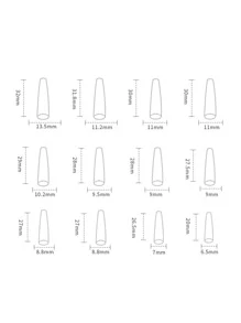 ROMWE 24 piezas ataúd 3d con diseño de diamante de imitación Uña postiza & 1 hoja cinta - Multicolor - Ver 5
