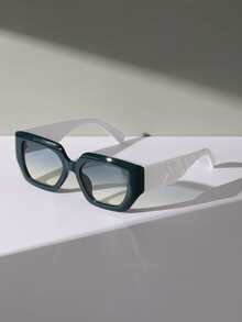 幾何框架太陽眼鏡 - 綠色 - 查看 1