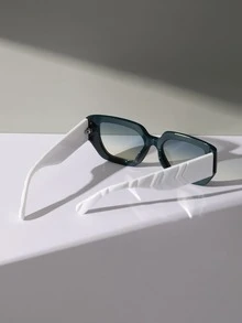 幾何框架太陽眼鏡 - 綠色 - 查看 2