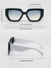 幾何框架太陽眼鏡 - 綠色 - 查看 3