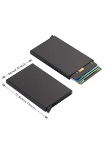 1pc Minimalist Card Holder - Silver - View 3