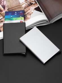 1pc Minimalist Card Holder - Silver - View 6