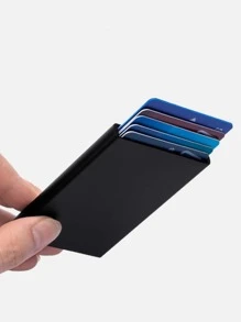 1pc Minimalist Card Holder - Silver - View 5