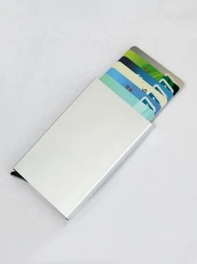 1pc Minimalist Card Holder - Silver - View 8