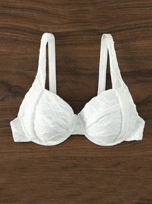 Top bikini unicolor con aro - Blanco - Ver 5