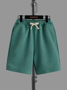 SHEIN Boys Striped Print Shirt & Drawstring Waist Shorts - Multicolor - View 5