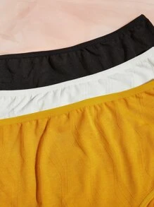 Snug Zone Women's Plus Size Multicolor High Waisted Plain Casual Panties 5 Pack