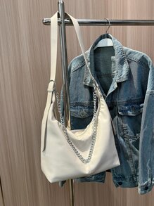 Túi vai màu trơn Có thể điều chỉnh được Chuỗi - trắng - Xem 6
