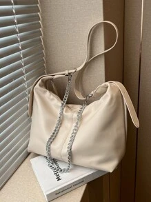 Túi vai màu trơn Có thể điều chỉnh được Chuỗi - trắng - Xem 8