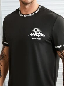 Manfinity Men Plus Letter Graphic Tee - Black - View 7