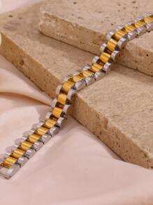 MamacitaSlay Vòng đeo tay thiết kế dây đeo đồng hồ hai tông màu - Nhiều màu - Xem 6