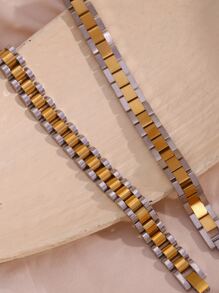 MamacitaSlay Vòng đeo tay thiết kế dây đeo đồng hồ hai tông màu - Nhiều màu - Xem 7