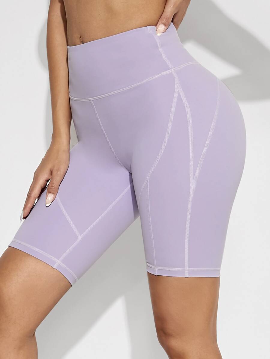 VARSITIE 寬腰帶針腳細節運動短褲