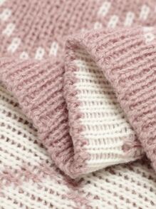 1入組嬰兒格紋圖案針織繈褓毯 - 彩色 - 查看 4