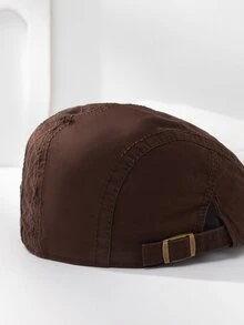 Hombres Gorra plana con diseño de etiqueta - Café integral - Ver 2