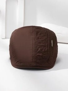 Hombres Gorra plana con diseño de etiqueta - Café integral - Ver 3