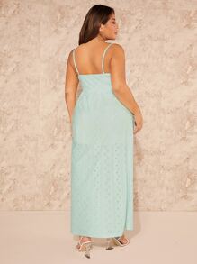 SHEIN SXY Plus Split Thigh Cami Top - Mint Green - View 2