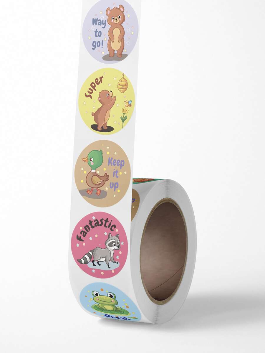 1卷卡通圖案貼紙 - 彩色 - 查看 1