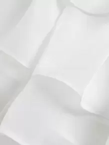 SHEIN MOD Layered Hem Solid Skirt - White - View 4