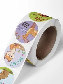 300pcs Cartoon Animal & Slogan Graphic Sticker - Multicolor - View 2