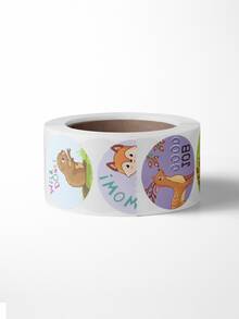 300pcs Cartoon Animal & Slogan Graphic Sticker - Multicolor - View 4