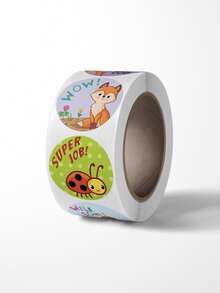 300pcs Cartoon Animal & Slogan Graphic Sticker - Multicolor - View 5