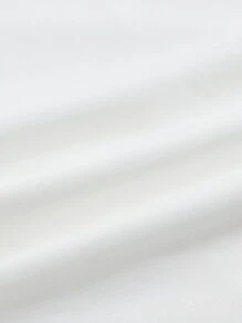 SHEIN ICON Đầm Tương phản Mesh Buộc lại màu trơn Gợi cảm - trắng - Xem 4