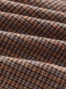 SHEIN MOD 格紋印花西裝領前紐扣連衣裙 - 彩色 - 查看 4