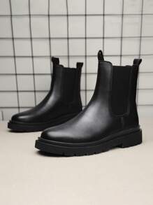 Men Slip On Chelsea Boots - Black - View 1