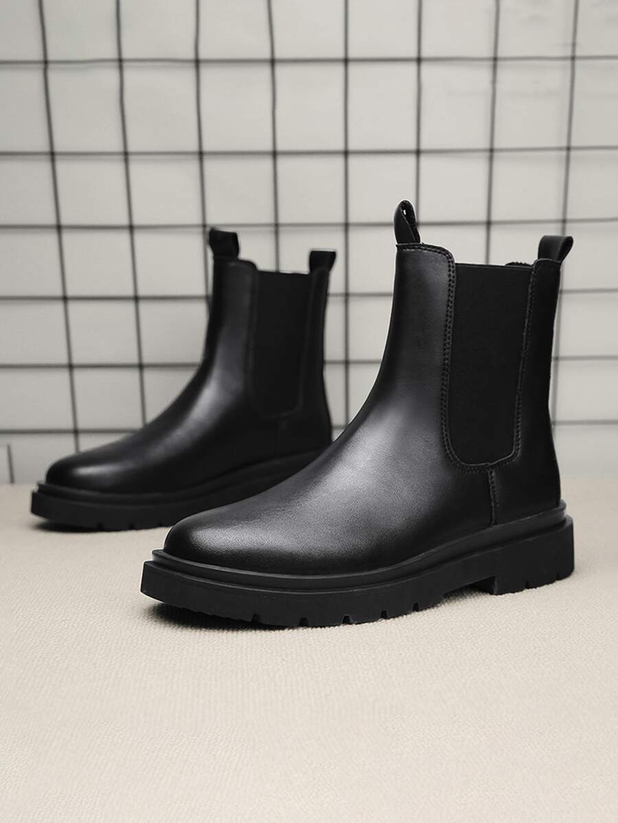 Men Slip On Chelsea Boots - Black - View 1