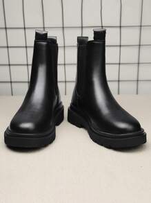 Men Slip On Chelsea Boots - Black - View 2