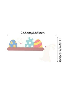 1pc Wooden Decoration Craft, Creative Rabbit & Egg Shaped Ornament For Home, Easter Day Best Gifts